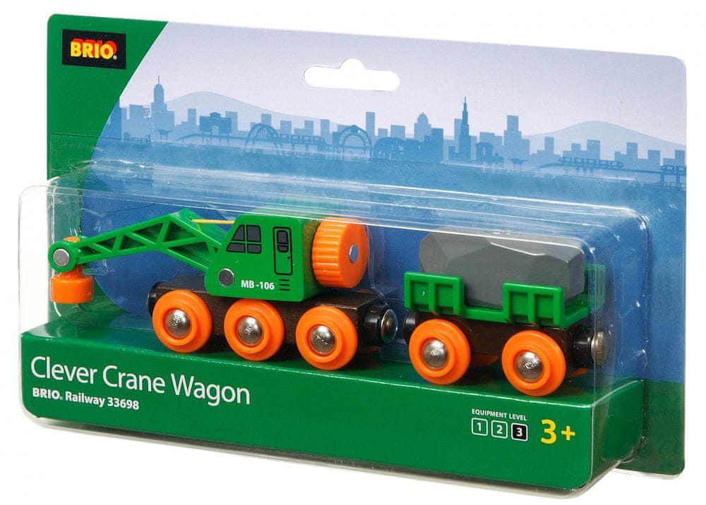Brio Train Žeriav a vagón 33698
